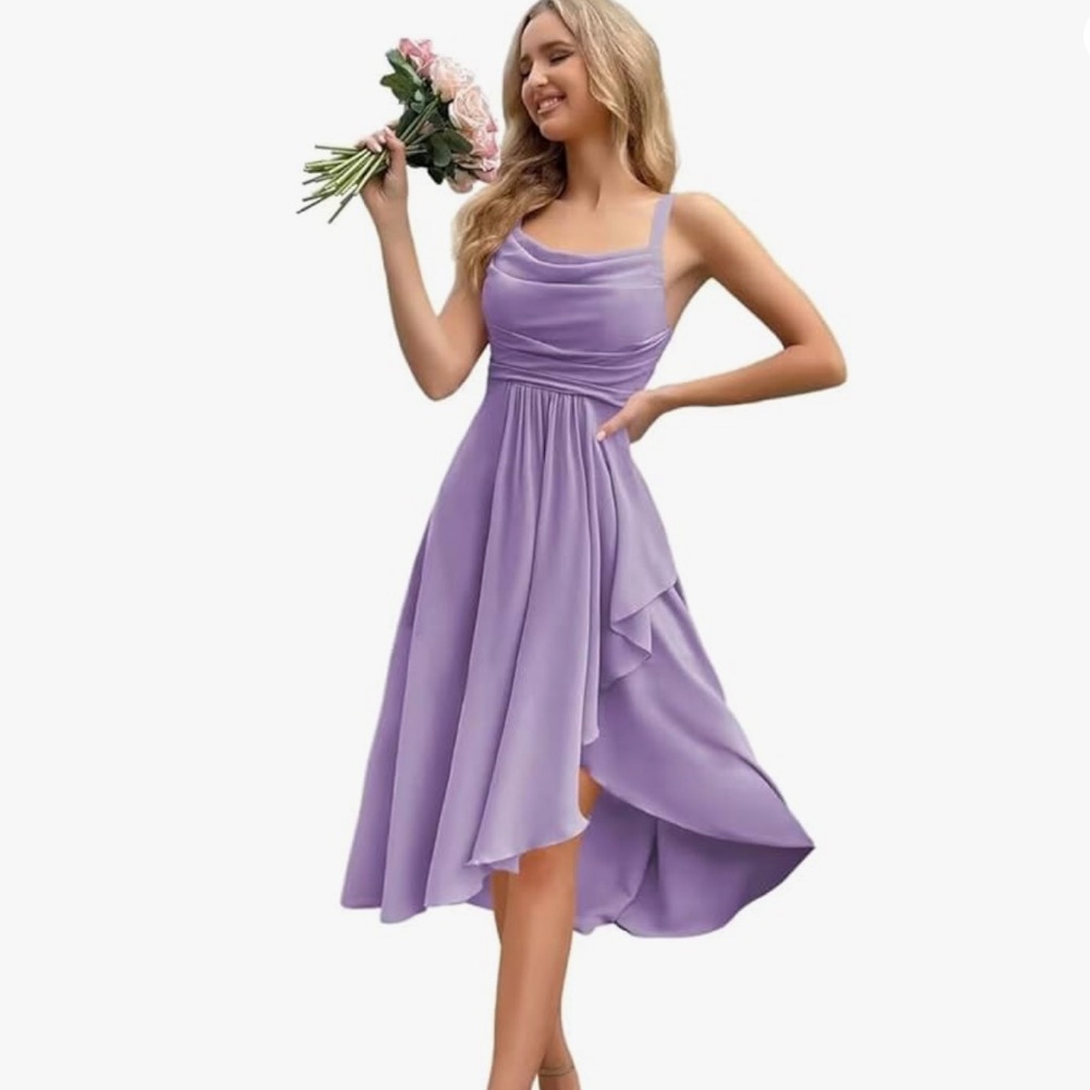 Chic Lavender High-Low Dress